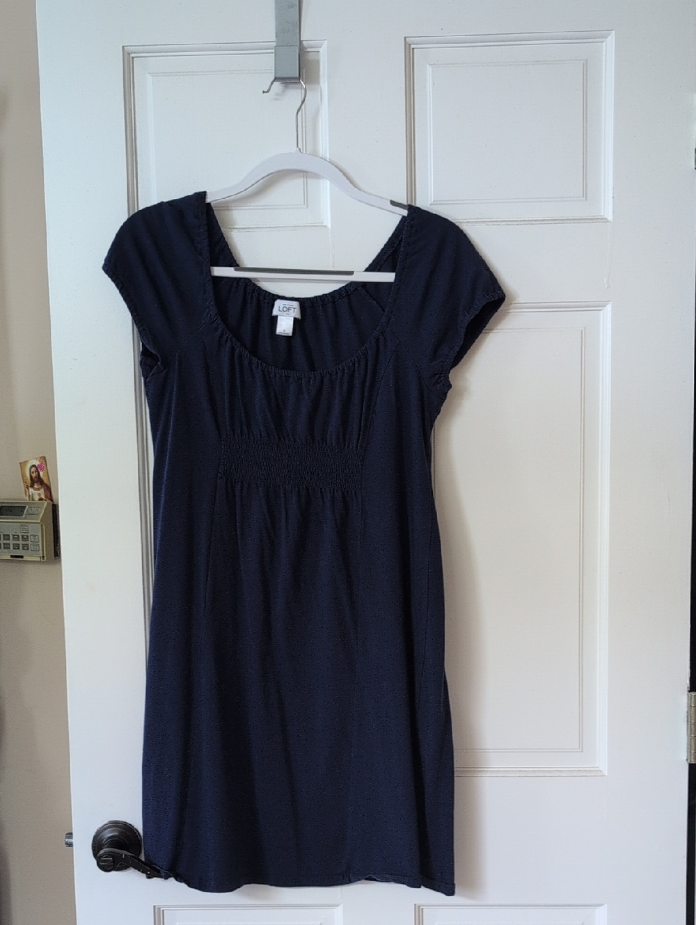 LOFT Bright Blue Scoop-Neck Cap Sleeve Summer Dress